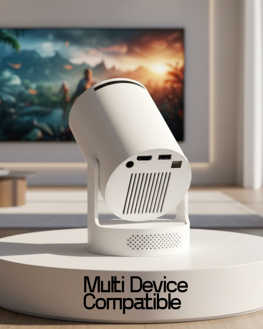 RISING TRENDO™  Home Cinema Duo | Smart Projector + Wireless Soundbar