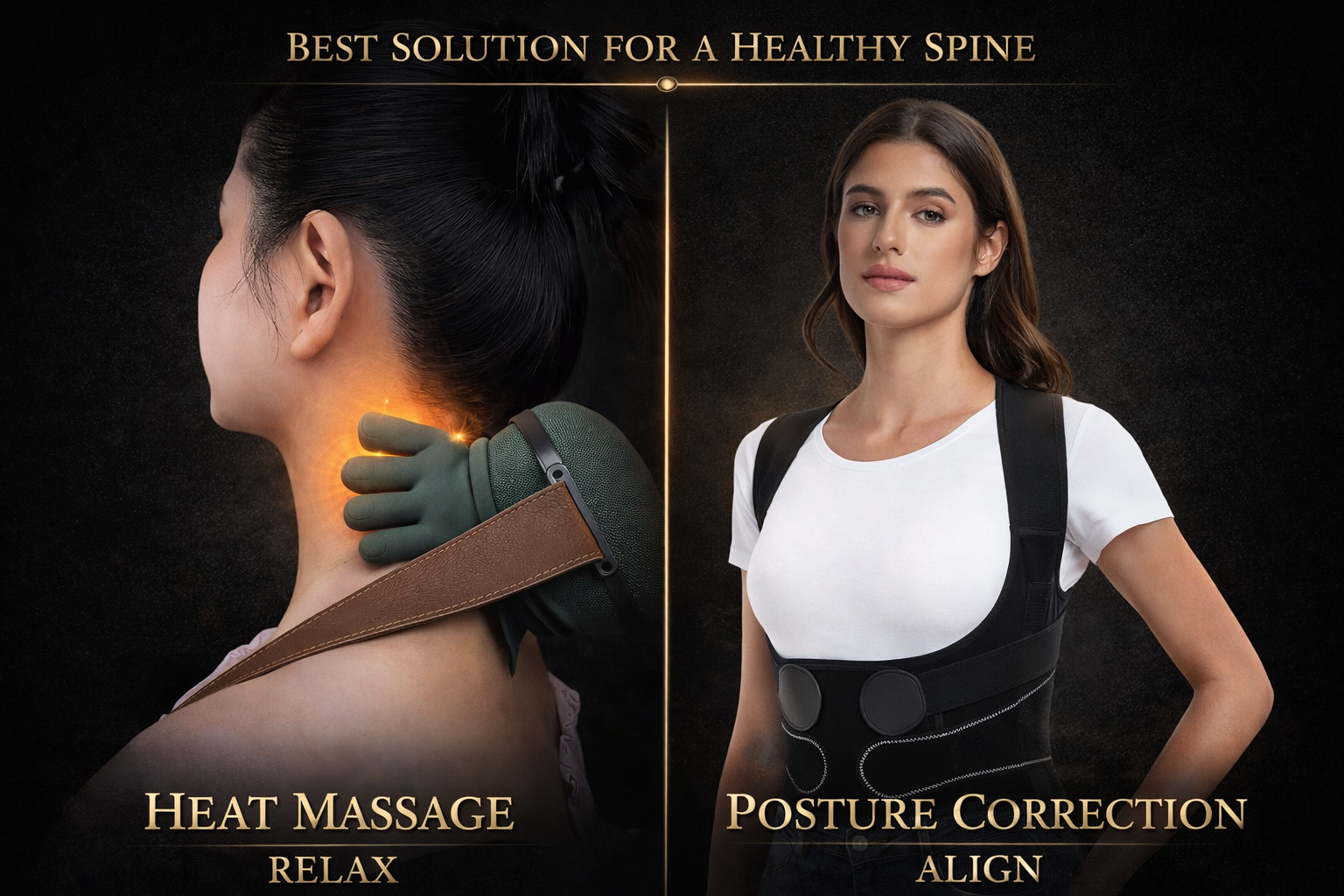 RISING TRENDO™ Body Comfort Duo | Neck Massager + Posture Support Corrector