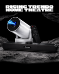 RISING TRENDO™  Home Cinema Duo | Smart Projector + Wireless Soundbar